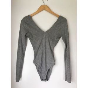 ASOS Long Sleeved Gray Bodysuit